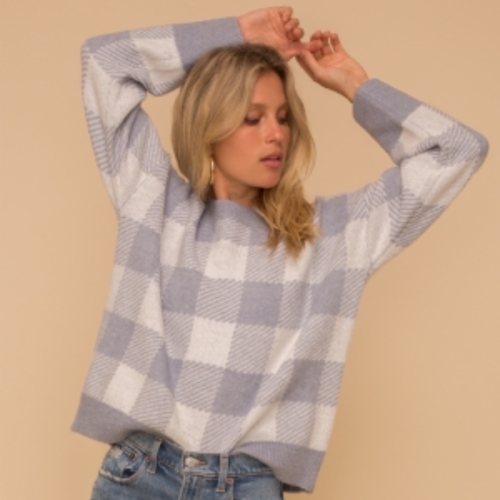 Crewneck Checkered Sweater